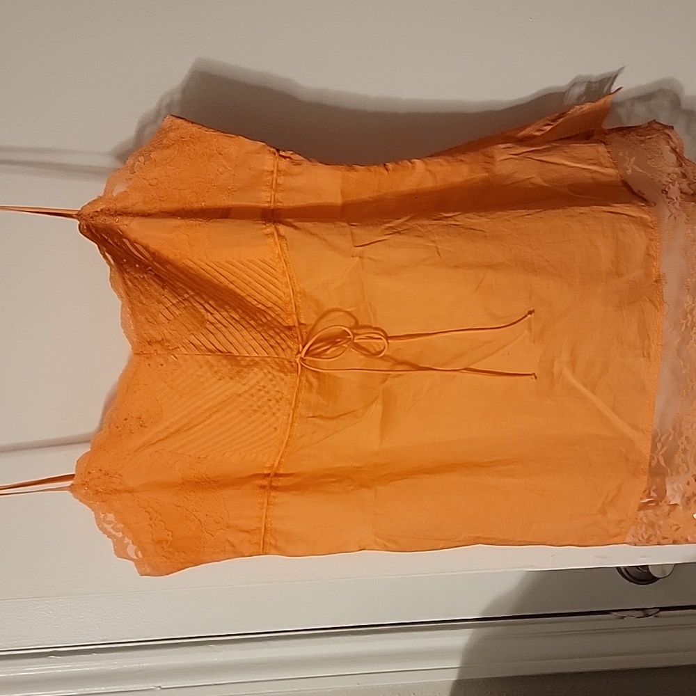 Express Vibrant Orange Cami with Lace Detail